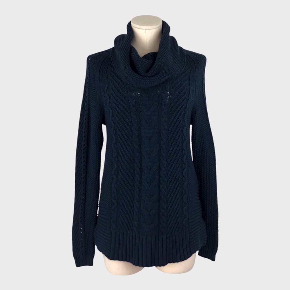 CAbi 3168 Cable Knit Cowl Neck Pullover Sweater